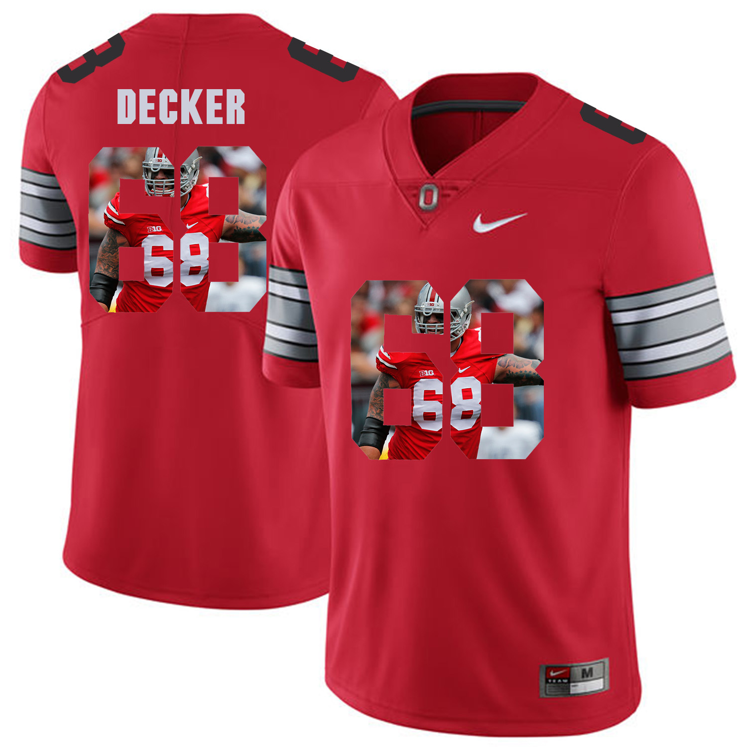 Men Ohio State 68 Decker Red Fashion Edition Customized NCAA Jerseys